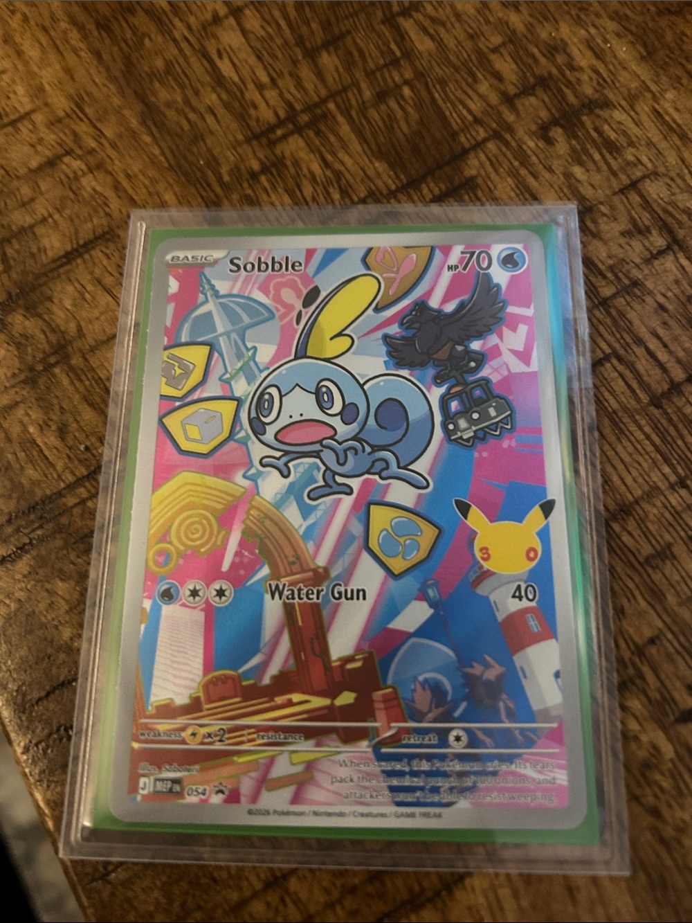 Pokemon Sobble Full Art Card - Blue, Pink, Yellow